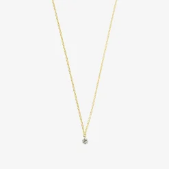 Aria - 18Ct Gold, 0.08Ct Drilled Diamond Necklace^The Alkemistry Fashion