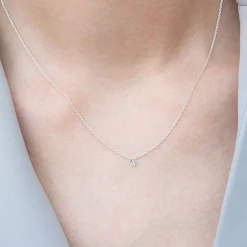 Aria - 18Ct Gold, 0.08Ct Drilled Diamond Necklace^The Alkemistry Hot