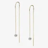 Aria - 18Ct Gold, 0.23Ct Drilled Diamond Threader Earrings (Pair)^The Alkemistry Flash Sale