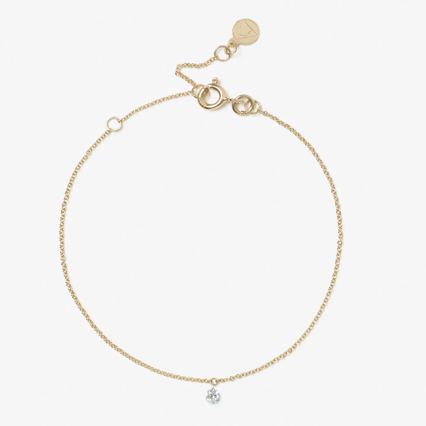 Aria - 18Ct Gold, 0.08Ct Drilled Diamond Bracelet^The Alkemistry Store