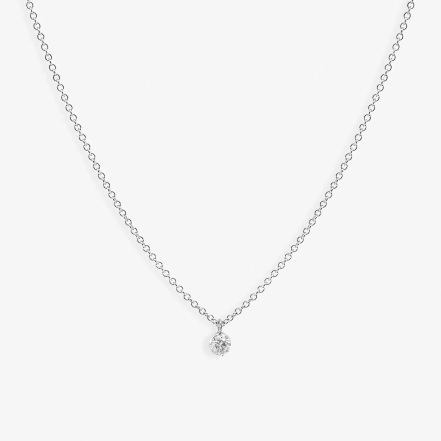 Aria - 18Ct Gold, Invisible Setting 0.08Ct Drilled Diamond Necklace^The Alkemistry Online