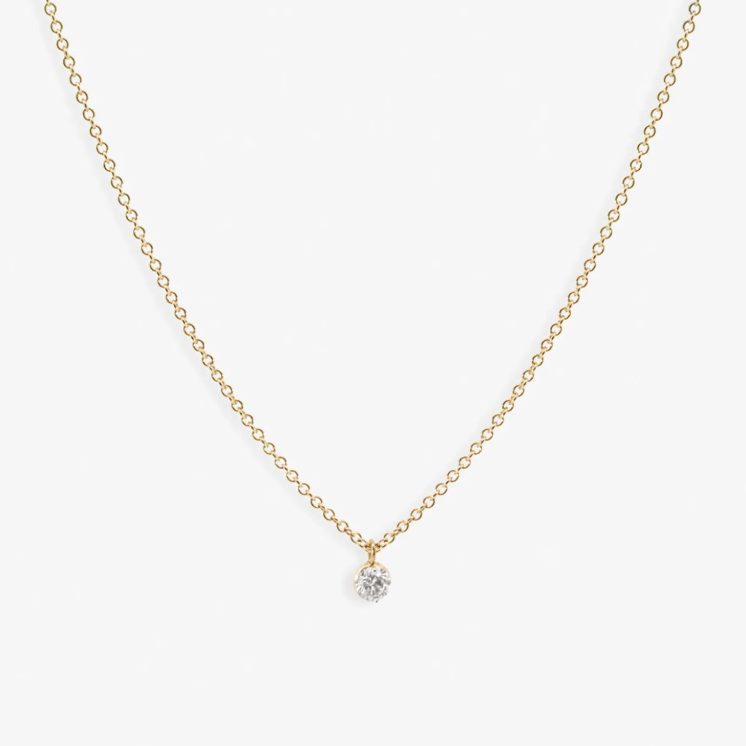 Aria - 18Ct Gold, Invisible Setting 0.08Ct Drilled Diamond Necklace^The Alkemistry Cheap