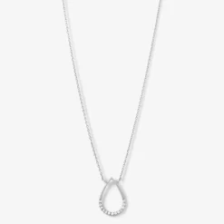 Aria - 18Ct Gold, Pave Diamond Pear Necklace^The Alkemistry Fashion