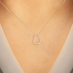 Aria - 18Ct Gold, Pave Diamond Pear Necklace^The Alkemistry Fashion