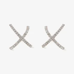 Aria - 18Ct Gold, Pave Diamond Crossover Earrings (Pair)^The Alkemistry Fashion