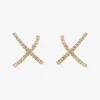 Aria - 18Ct Gold, Pave Diamond Crossover Earrings (Pair)^The Alkemistry Sale
