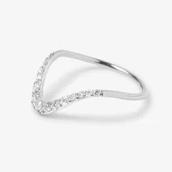 Aria - 18Ct Gold, Pave Diamond Large Wave Ring^The Alkemistry Store