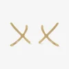 Aria - 18Ct Gold, Plain Crossover Earrings (Pair)^The Alkemistry Outlet