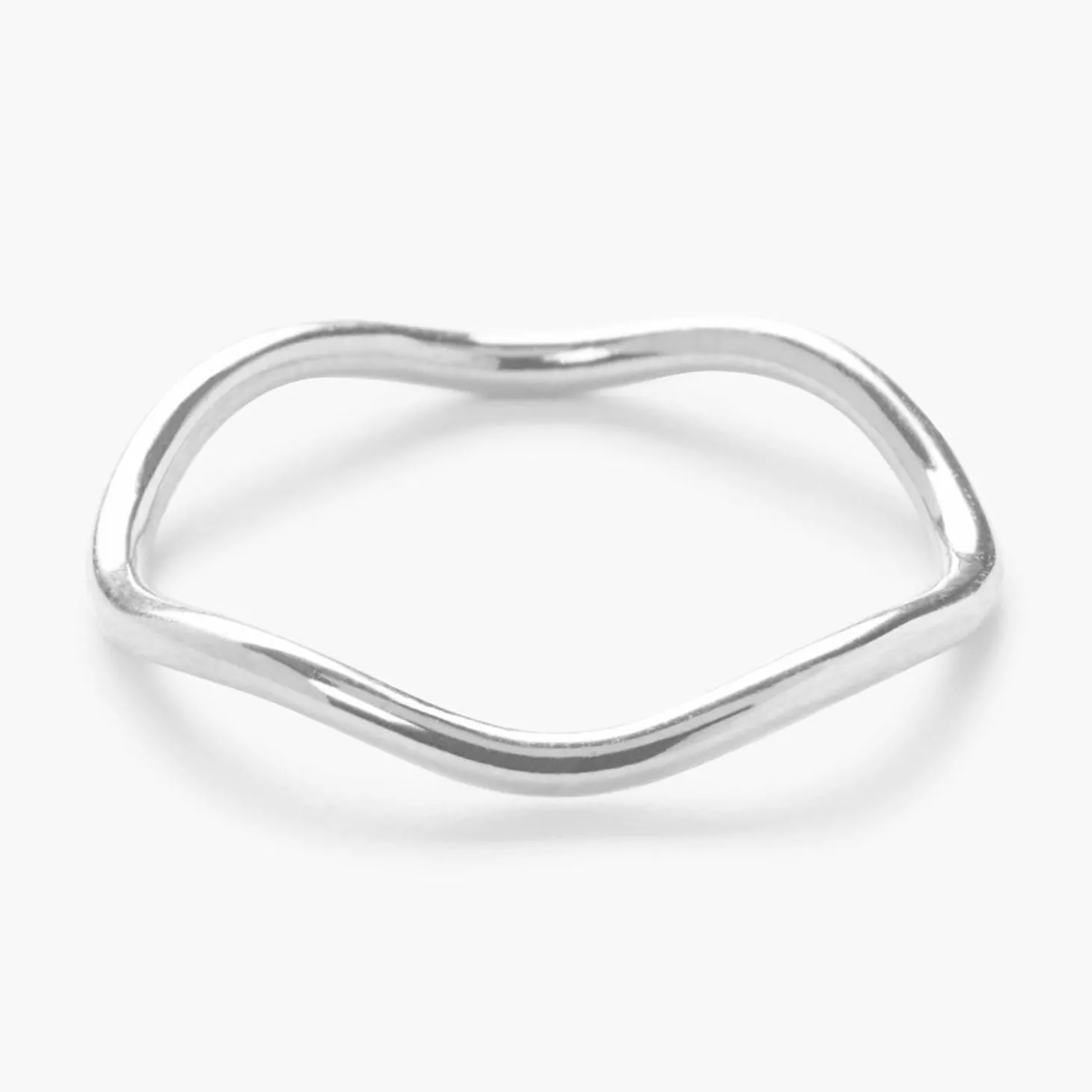 Aria - 18Ct Gold, Plain Gold Wave Pinky Ring^The Alkemistry Best Sale