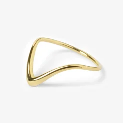 Aria - 18Ct Gold, Plain Large Wave Ring^The Alkemistry Clearance