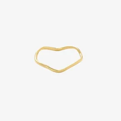Aria - 18Ct Gold, Plain Wave Ring^The Alkemistry Best Sale
