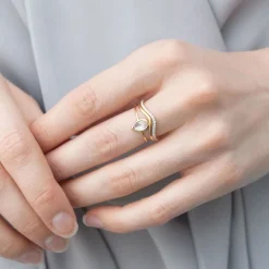 Aria - 18Ct Gold, Plain Wave Ring^The Alkemistry Best Sale