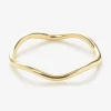 Aria - 18Ct Gold, Plain Wave Pinky Ring^The Alkemistry Shop