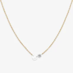 Aria - 18Ct Gold, Rose & Brilliant Cut Double Diamond Necklace^The Alkemistry Hot