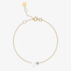 Aria - 18Ct Gold, Rose & Brilliant Cut Double Diamond Bracelet^The Alkemistry Flash Sale