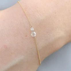 Aria - 18Ct Gold, Rose & Brilliant Cut Double Diamond Bracelet^The Alkemistry Flash Sale