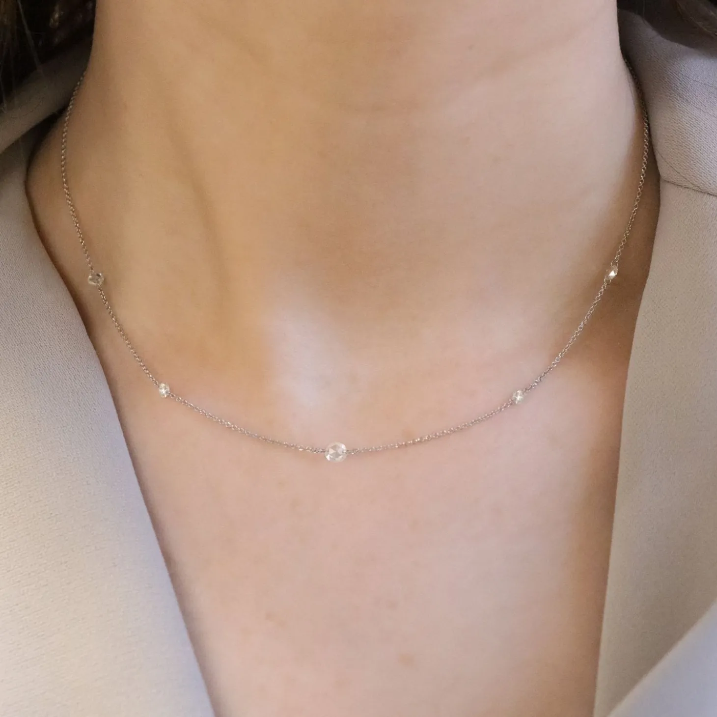 Aria - 18Ct Gold, Rose And Brilliant Cut Diamond Choker^The Alkemistry Clearance