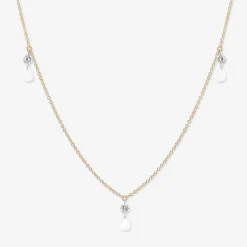 Aria - 18Ct Gold, Rose Cut & Brilliant Cut Diamond Triple Drop Necklace^The Alkemistry Clearance