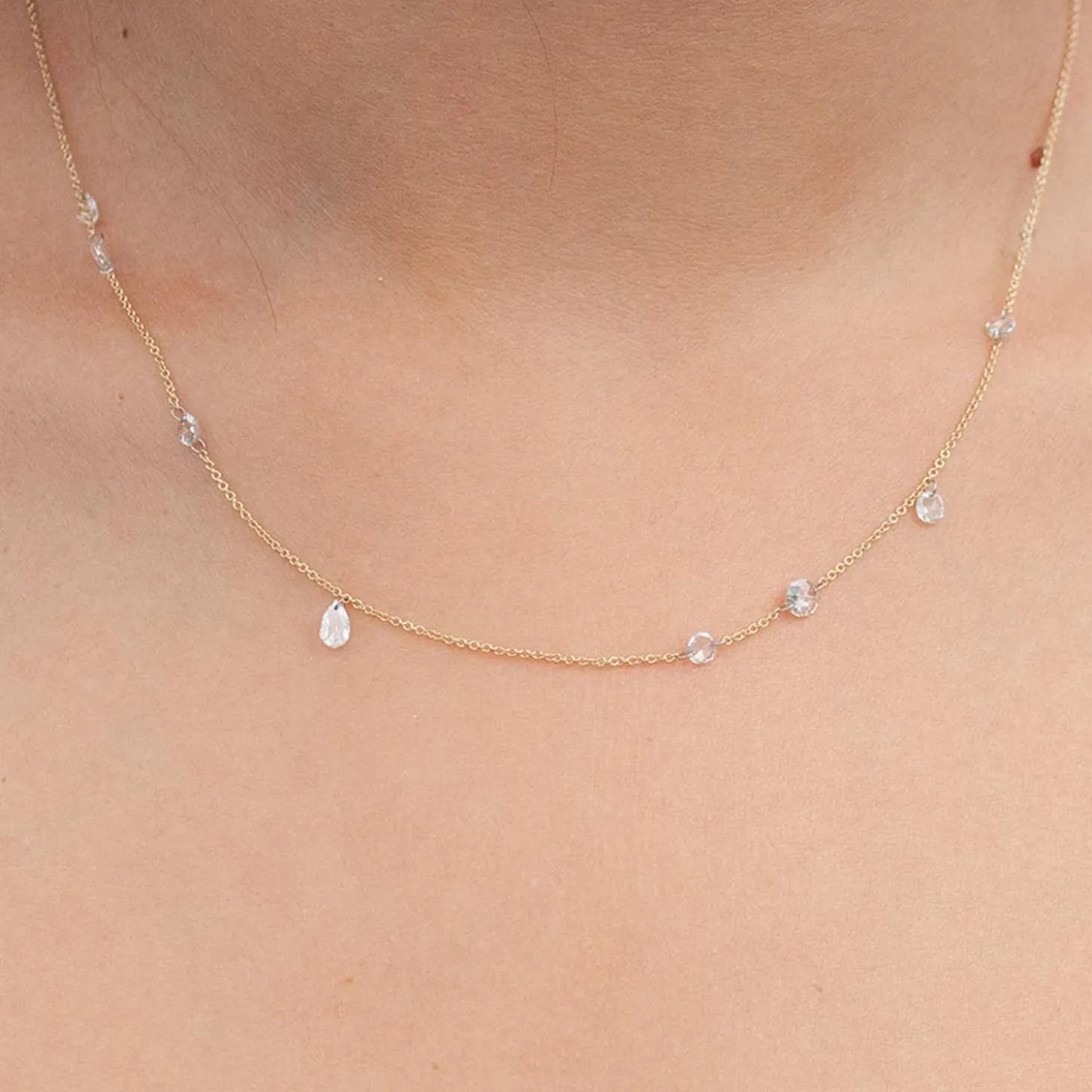 Aria - 18Ct Gold, Rose Cut Diamond Tennis Necklace^The Alkemistry Sale