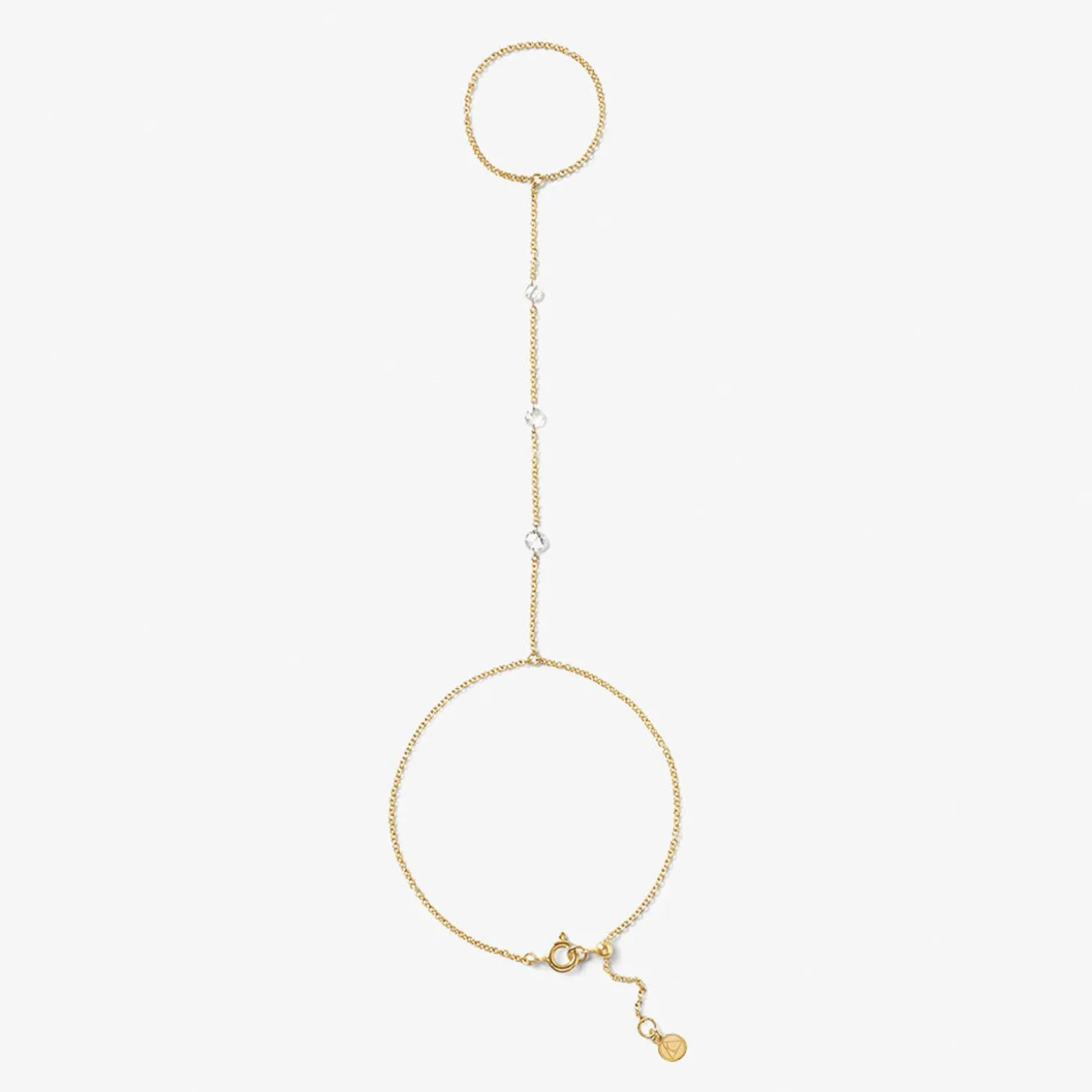 Aria - 18Ct Gold, Triple Rose Cut Diamond Hand Bracelet^The Alkemistry New