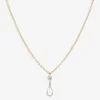 Aria- 18Ct Gold, Rose And Brilliant Cut Pear Pendant Necklace^The Alkemistry Online