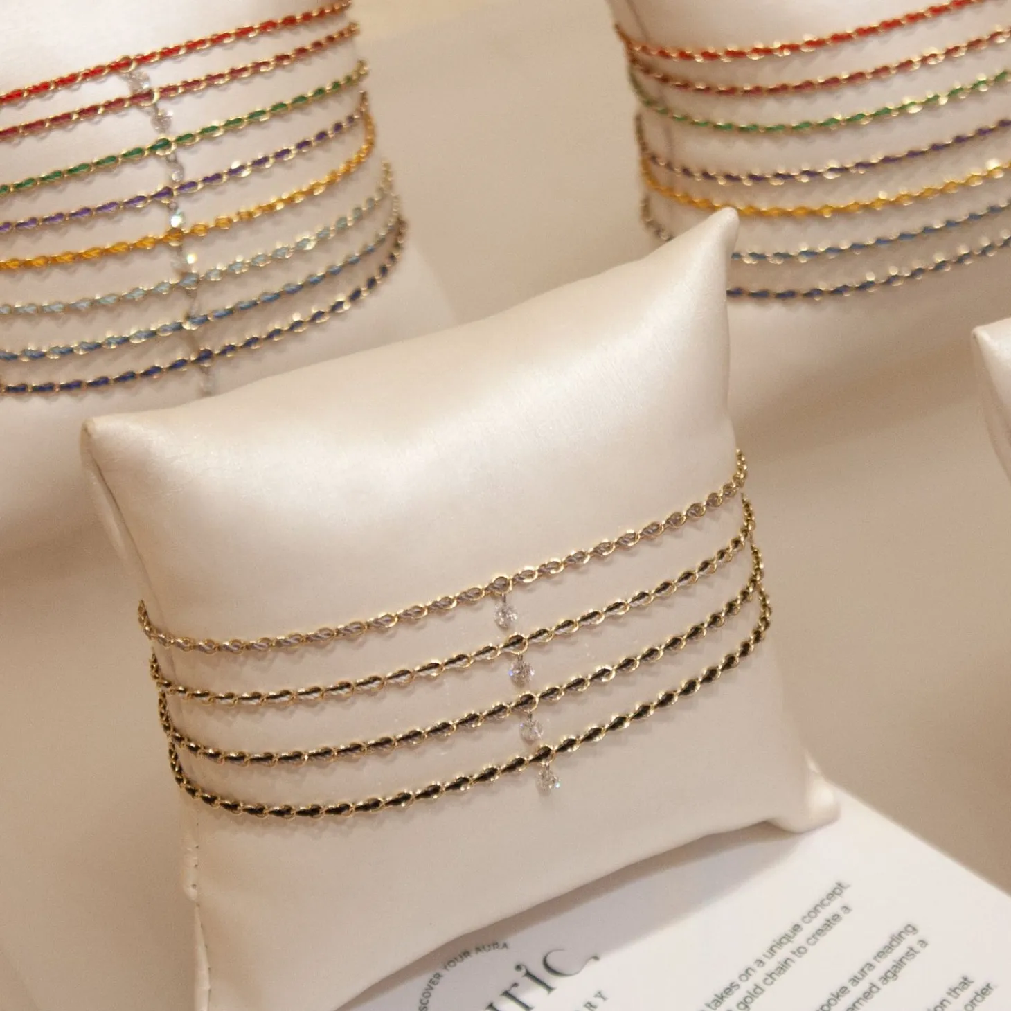 Auric - 18Ct Gold, Black & White Woven Chain Diamond Bracelet^The Alkemistry Best
