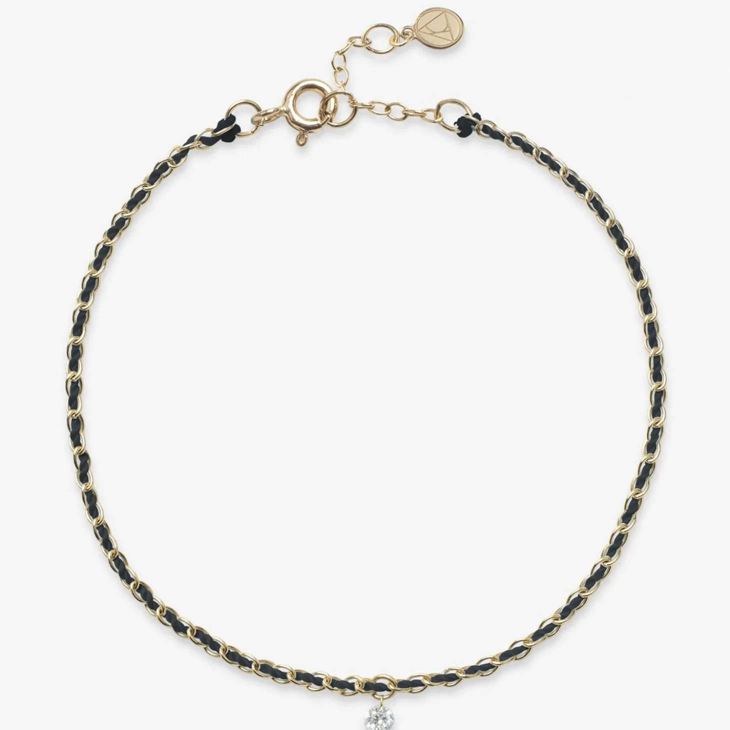 Auric - 18Ct Gold, Black Woven Chain Diamond Bracelet^The Alkemistry Best Sale