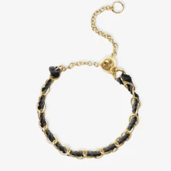 Auric - 18Ct Gold, Black Woven Chain Ring^The Alkemistry Sale