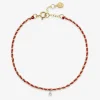 Auric - 18Ct Gold, 'Empowerment' Red Woven Chain Diamond Bracelet^The Alkemistry Best