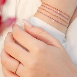 Auric - 18Ct Gold, 'Empowerment' Red Woven Chain Bracelet^The Alkemistry Online