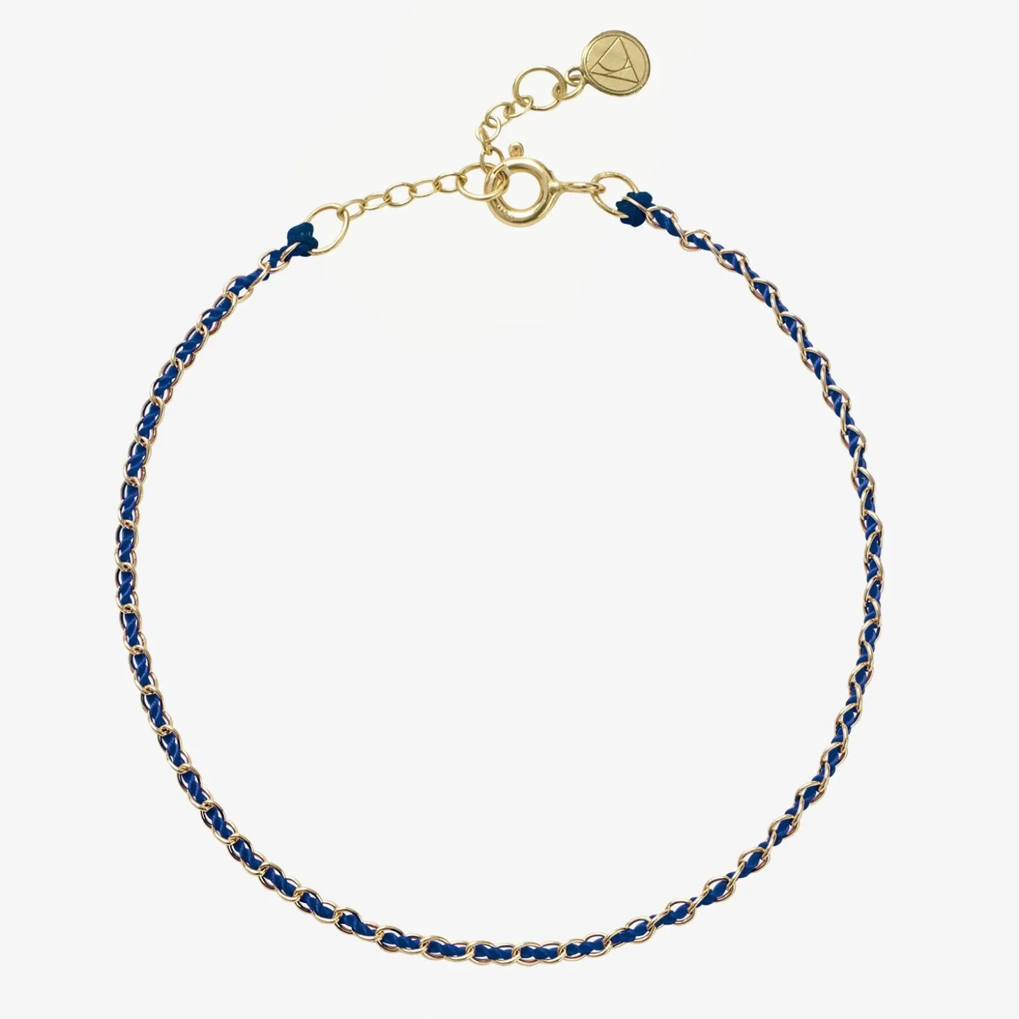 Auric - 18Ct Gold, 'Intuition' Navy Woven Chain Bracelet^The Alkemistry Online