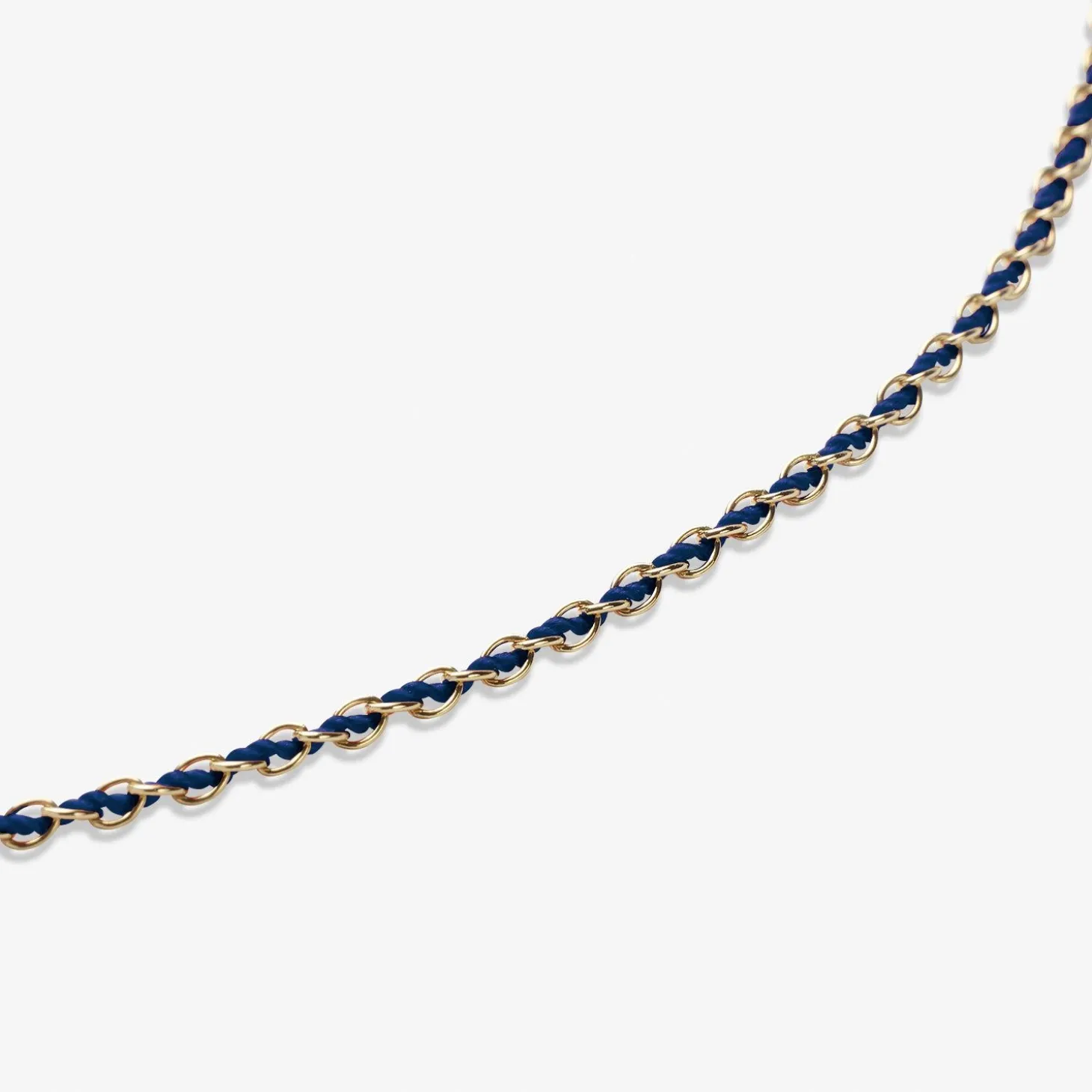 Auric - 18Ct Gold, 'Intuition' Navy Woven Chain Bracelet^The Alkemistry Online