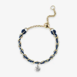 Auric - 18Ct Gold, 'Intuition' Navy Woven Chain Diamond Ring^The Alkemistry Fashion