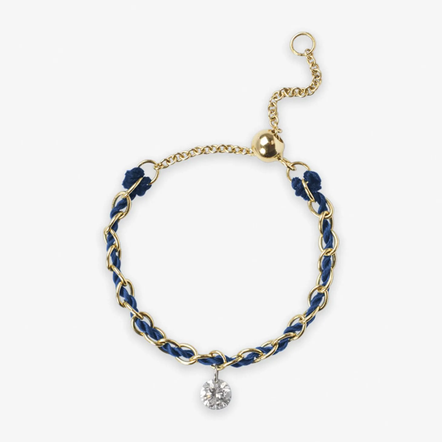 Auric - 18Ct Gold, 'Intuition' Navy Woven Chain Diamond Ring^The Alkemistry Fashion
