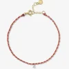Auric - 18Ct Gold, 'Love' Pink & Garnet Woven Chain Diamond Bracelet^The Alkemistry Sale