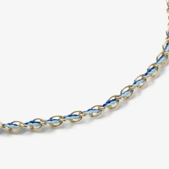 Auric - 18Ct Gold, 'Nurture' Blue & Turquoise Woven Chain Necklace^The Alkemistry Store