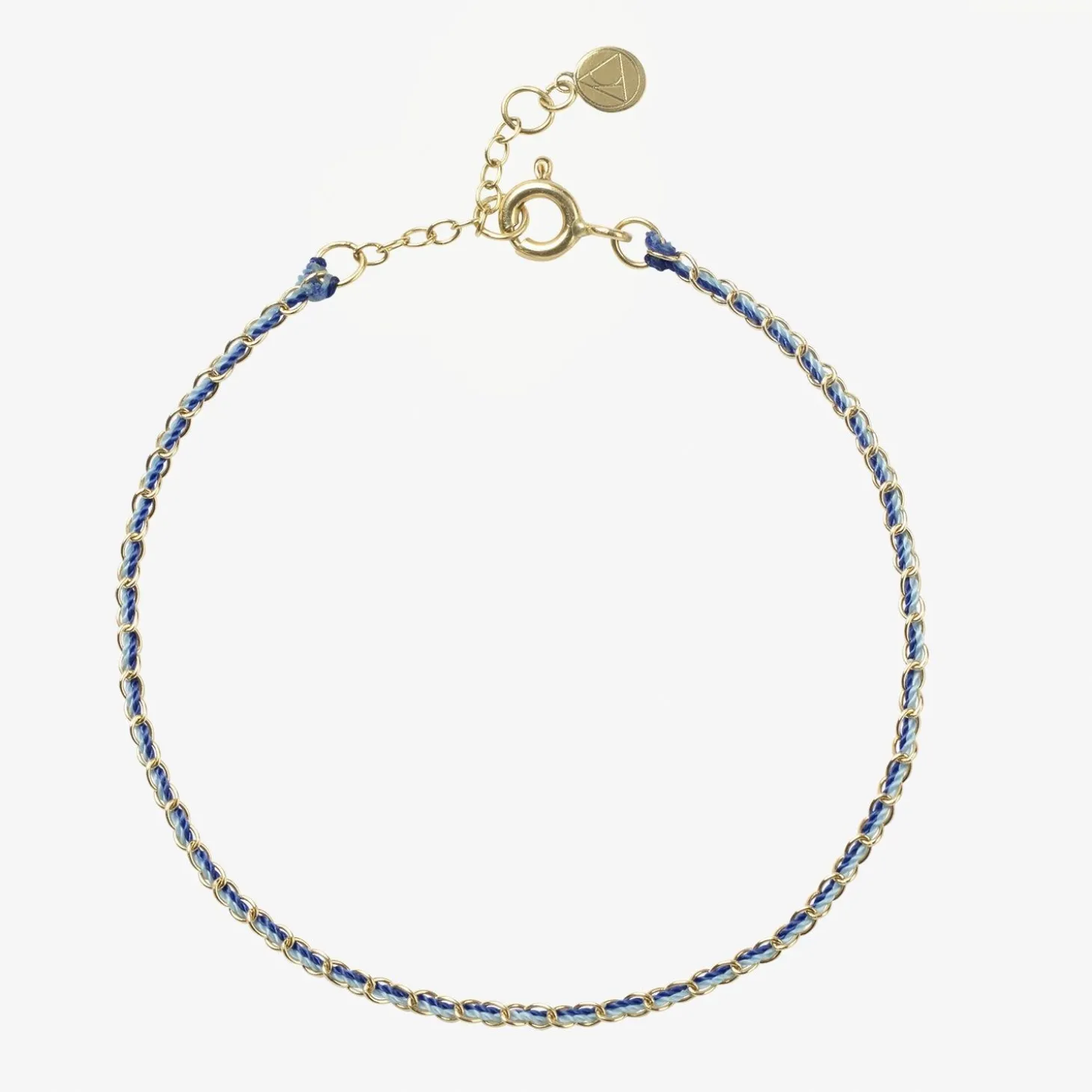 Auric - 18Ct Gold, 'Nurture' Blue & Turquoise Woven Chain Anklet^The Alkemistry Cheap