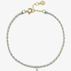 Auric - 18Ct Gold, 'Peace' Turquoise Woven Chain Diamond Bracelet^The Alkemistry New
