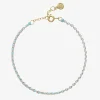 Auric - 18Ct Gold, 'Peace' Turquoise Woven Chain Anklet^The Alkemistry Best