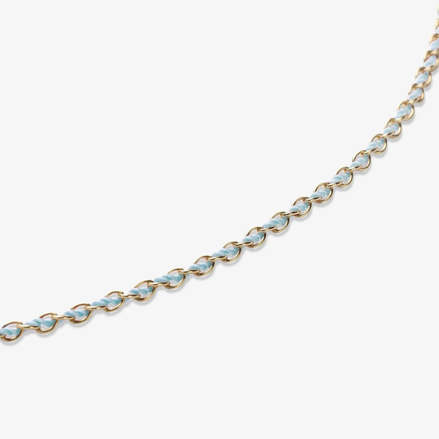 Auric - 18Ct Gold, 'Peace' Turquoise Woven Chain Anklet^The Alkemistry Best