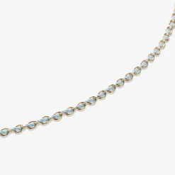 Auric - 18Ct Gold, 'Peace' Turquoise Woven Chain Anklet^The Alkemistry Fashion