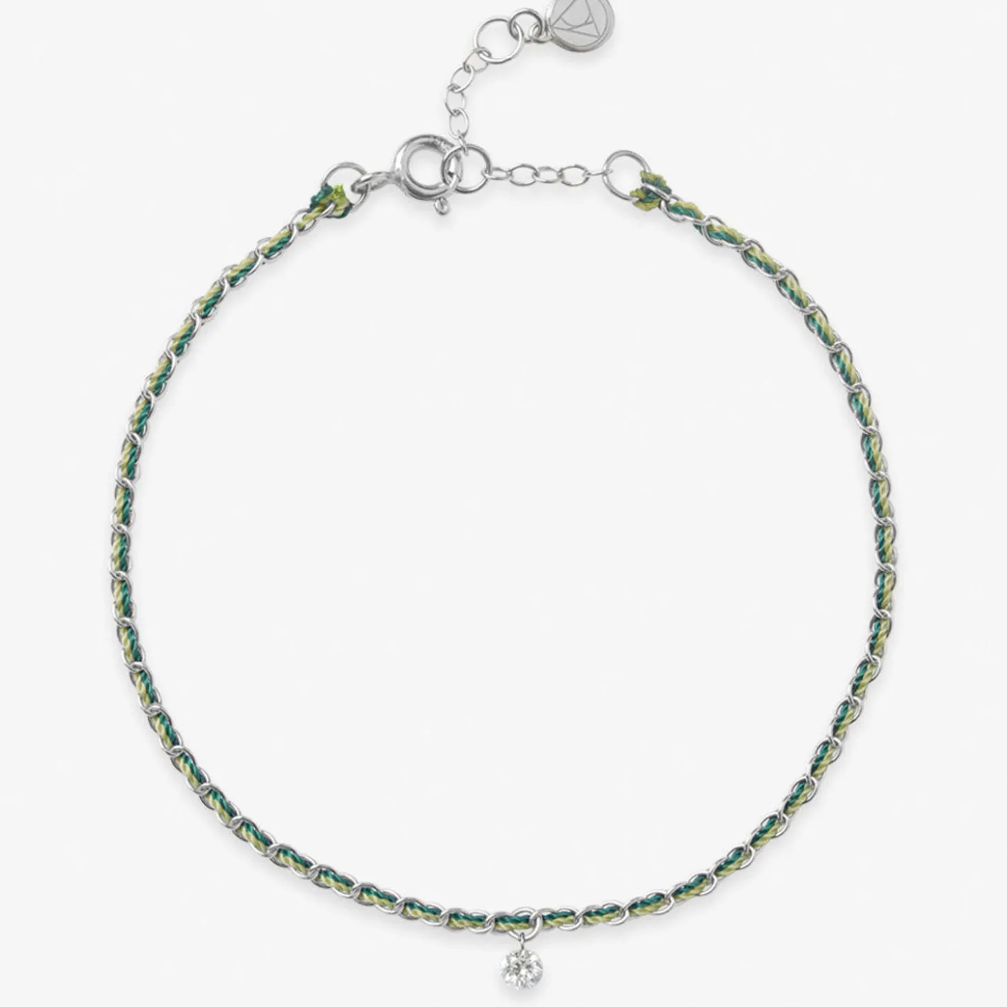 Auric - 18Ct Gold, 'Prosperity' Green & Jade Woven Chain Diamond Bracelet^The Alkemistry Online