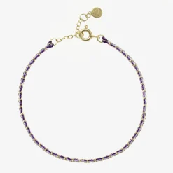 Auric - 18Ct Gold, 'Wisdom' Purple & Lilac Woven Chain Bracelet^The Alkemistry Hot