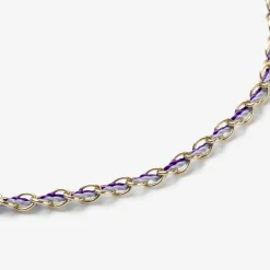 Auric - 18Ct Gold, 'Wisdom' Purple & Lilac Woven Chain Bracelet^The Alkemistry Hot