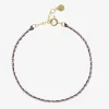 Auric - 18Ct Gold, 'Wisdom' Purple & Lilac Woven Chain Anklet^The Alkemistry Cheap