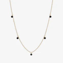 Black Magic - 18Ct Gold, 5 Drilled Black Diamond Necklace^The Alkemistry Best