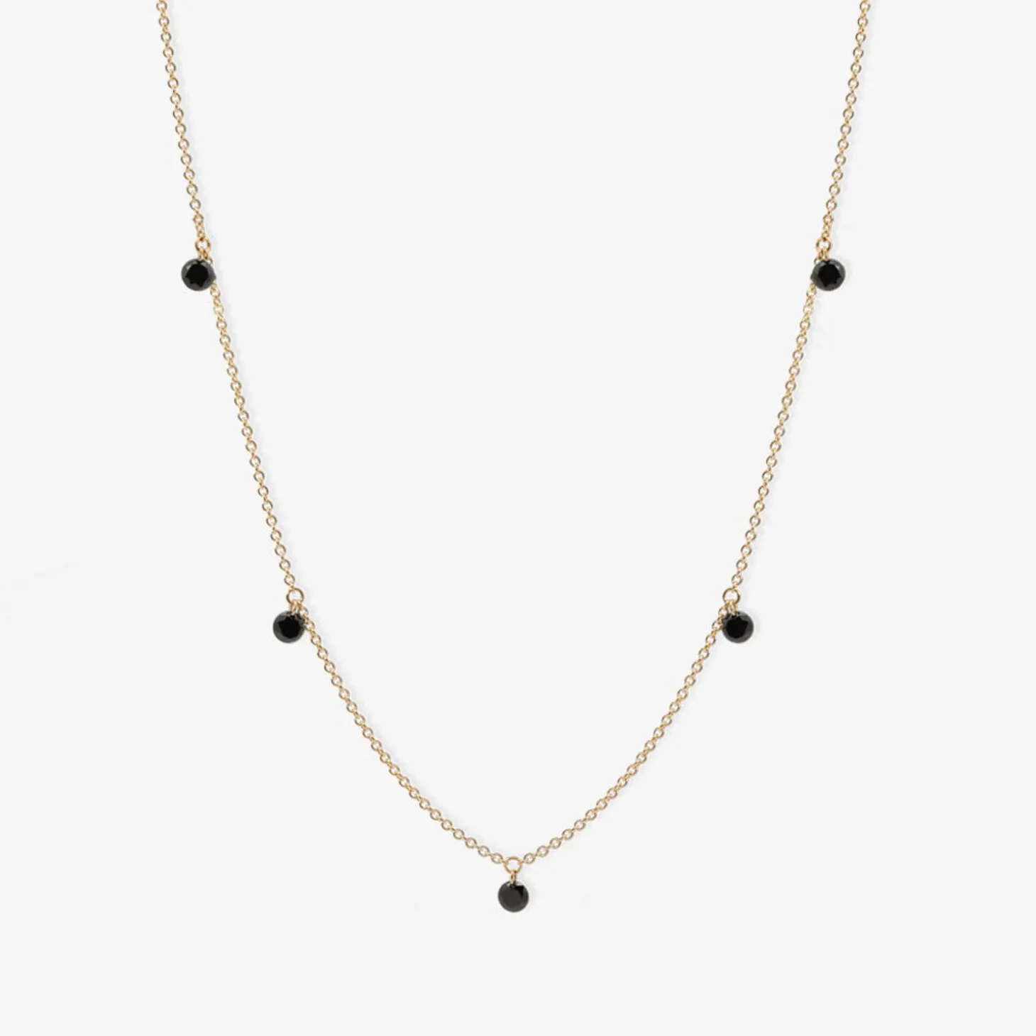 Black Magic - 18Ct Gold, 5 Drilled Black Diamond Necklace^The Alkemistry Best