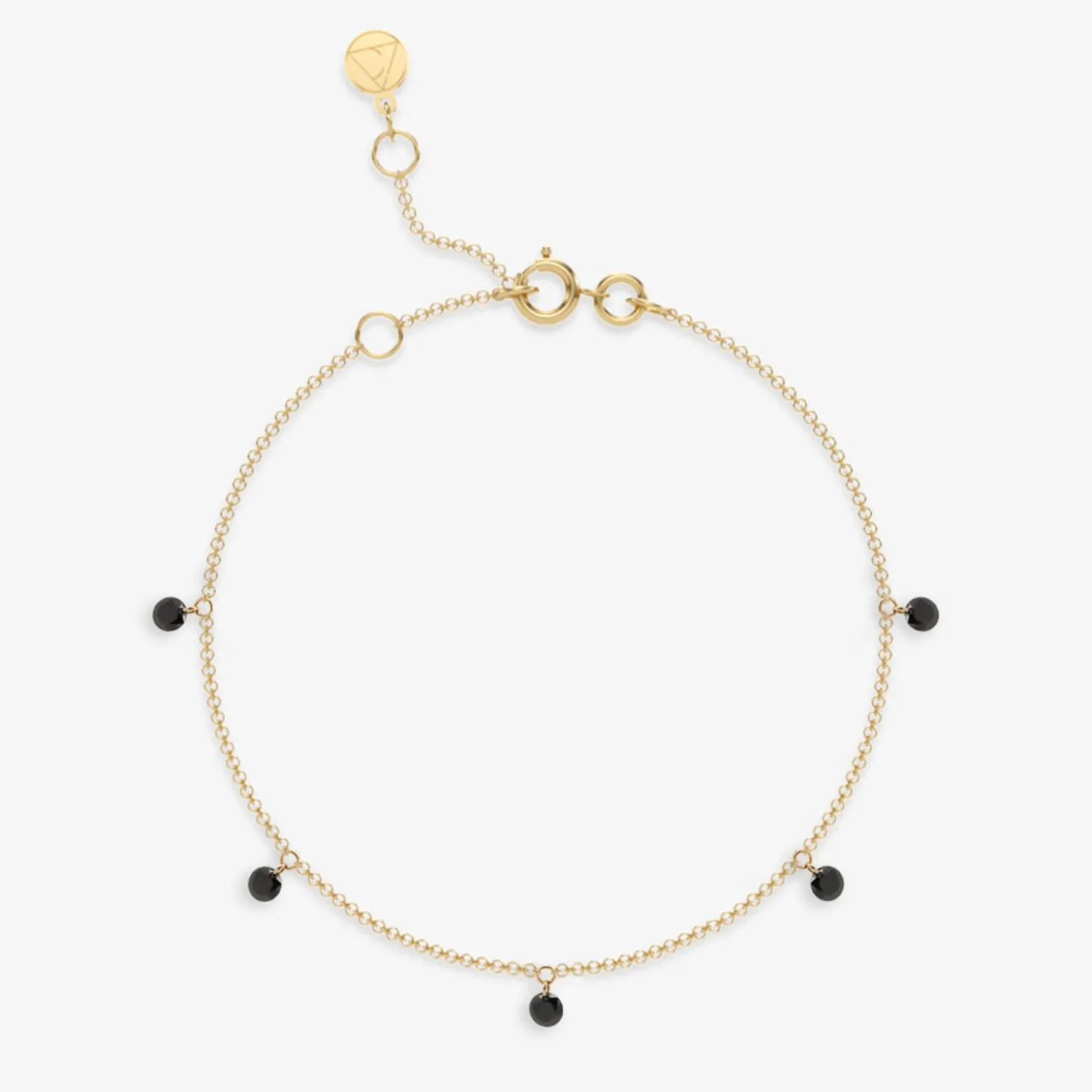Black Magic - 18Ct Gold, 5 Drilled Black Diamond Bracelet^The Alkemistry Discount