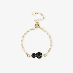 Black Magic - 18Ct Gold, Double Black Diamond Adjustable Chain Ring^The Alkemistry Discount