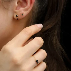 Black Magic - 18Ct Gold, Double Black Diamond Drop Earrings (Pair)^The Alkemistry Cheap